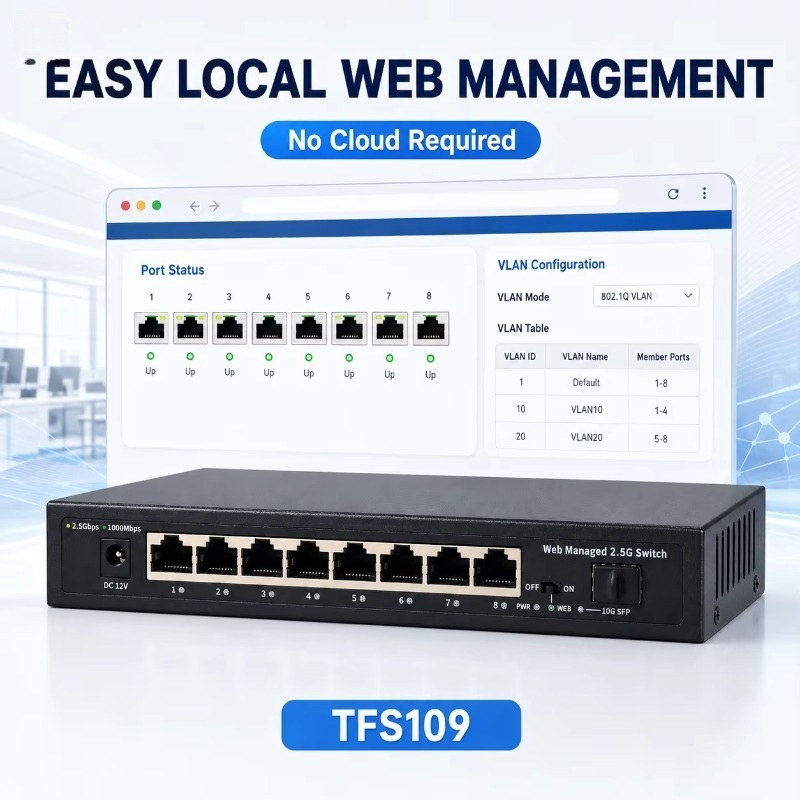 Sfp+ 10G Managed Switch 8 Port - Commutateur géré 8 ports 2,5 Gb