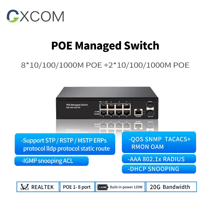 Commutateur réseau géré L2 Gig - Managed Gigabit Poe Switch 8 Port 802.3At avis et prix